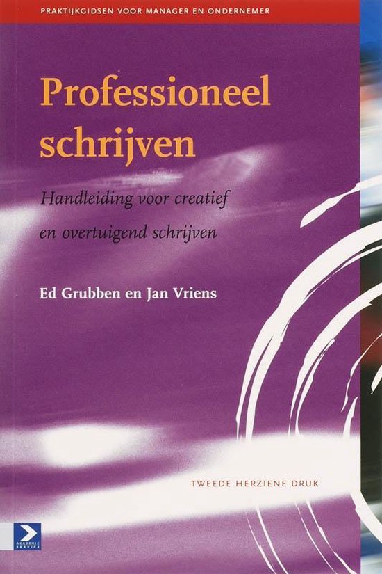 Cover van het boek 'Professioneel schrijven' van Jacques Vriens en Ed Grubben