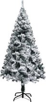 vidaXL Kunstkerstboom met sneeuwvlokken 210 cm PVC groen