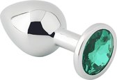 Banoch - Buttplug Aurora green Medium - Metalen buttplug - Diamant steen - groen