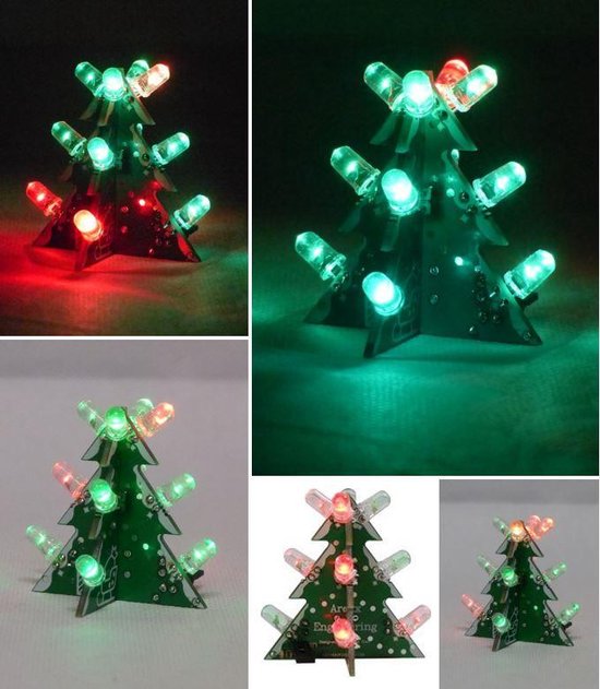 XM1U AREXX Knipperende Kerstboom soldeerbouwpakket, KERSTBOOM met