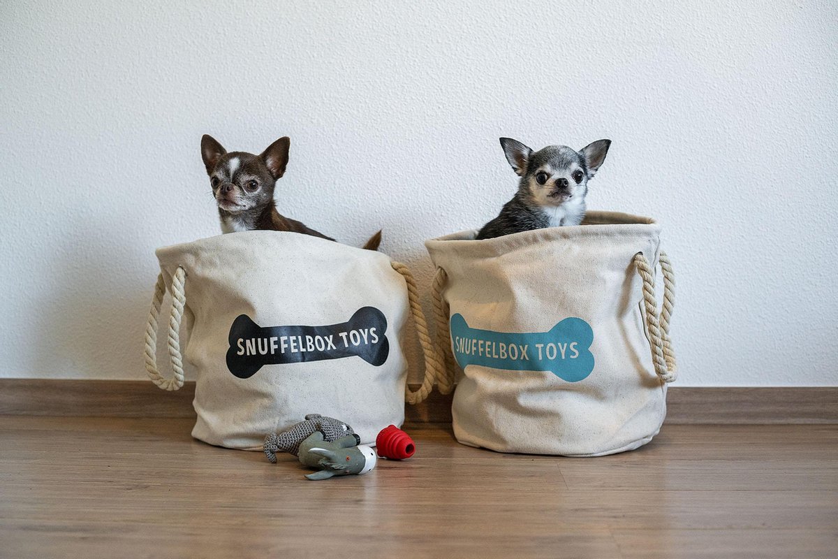 Canvas speelgoedmand hond - Zwart - Snuffelbox