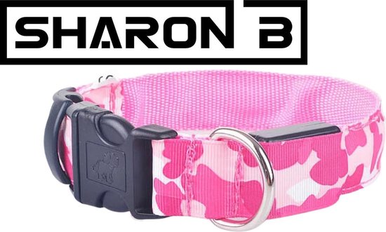 Op en neer gaan geweten Belonend Leger print LED halsband maat XL voor je hond |roze| Verlichte halsband  voor honden |... | bol.com