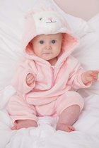 Kraamcadeau Baby onesie konijn roze gepersonaliseerd met naam 0-6 maanden