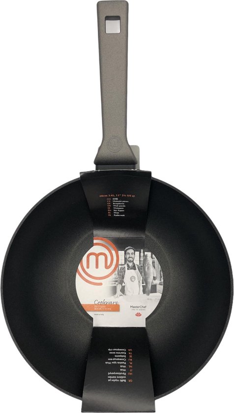 MasterChef Wok - 28cm - Aluminium - NIET GESCHIKT VOOR INDUCTIE