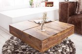 Table basse en bois de sheesham carrée 80 x 80 cm