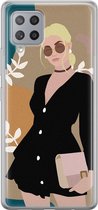 Samsung Galaxy A42 hoesje siliconen - Abstract girl - Soft Case Telefoonhoesje - Print / Illustratie - Multi