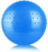 Fitness bal - 65cm – Massage Functie – Fitness Yoga en Fysiotherapie – Gymbal – Fascia Bal – Blauw