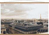 Schoolplaat – Eiffeltoren - Parijs  - 120x80cm Foto op Textielposter (Wanddecoratie op Schoolplaat)