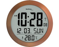Technoline WS 8038 - Digitale radiogestuurde wandklok / tafelklok - Thermometer - Datum - Wekker functie