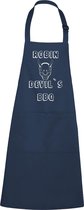 mijncadeautje - luxe keukenschort - devil's BBQ - met naam - navy / blauw