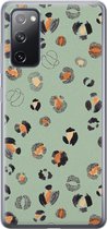 Samsung Galaxy S20 FE hoesje siliconen - Luipaard baby leo - Soft Case Telefoonhoesje - Luipaardprint - Blauw