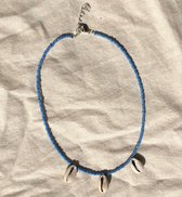 Happy Jewelz - Blauw kettinkje met schelpjes