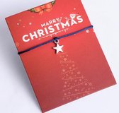 Armband Kerst - hanger ster - blauw - one size - Kerst cadeau / gift