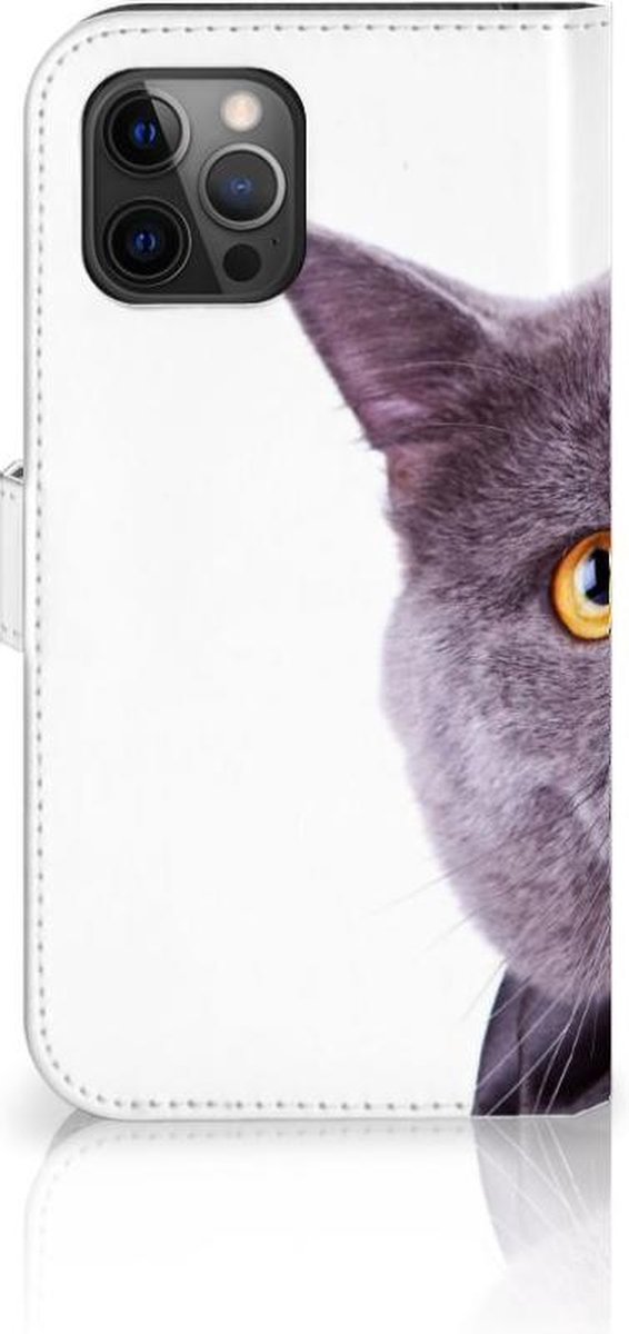 Apple iPhone 12 Pro Max Telefoonhoesje met Pasjes Kat
