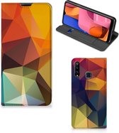 Smartphone Hoesje Geschikt voor Samsung Galaxy A20s Leuk Book Case Polygon Color