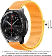 Oranje Geel Nylon Bandje voor 20mm Smartwatches (zie compatibele modellen) van Samsung, Pebble, Garmin, Huawei, Moto, Ticwatch, Citizen en Q – Maat: zie maatfoto – 20 mm orange yel