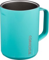 Corkcicle Koffiebeker Koffiemok To Go - Thermosbeker - RVS & driewandig Koffie Beker - 475ml - Turquoise Licht blauw