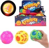 Bouncing ball 'Web' with light Ø10cm | XXL stuiterbal met web en lichteffecten