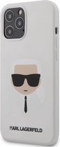 Wit hoesje van Karl Lagerfeld - Backcover - iPhone 12 Pro Max - Karl's Head