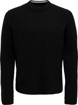 Only & Sons Hansen Struc Crew Knit Black - M