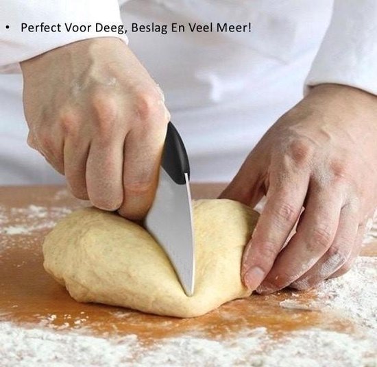 Roestvrijstalen schraper, ideaal als deegsnijder voor brood en pizzadeeg, multifunctioneel keukengerei voor platte bakplaat, commerciële kwaliteit