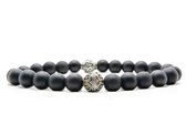 Beaddhism - Armband - Matt Black - 925 Zilver - Kashmir - 8 mm - 17 cm