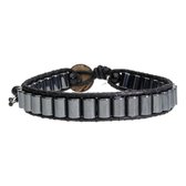 Bela Donaco Armband Classic B6 – Grijs – Hematiet – Leer