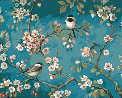 Sellaio® - Schilderen op Nummer Volwassenen - Schilderen op nummer vogels en bloemen - 40x50 cm - Van Gogh - Paint by Number - Hobby Pakket - Met 3 kwasten - Zonder lijst - Met ophanghaakjes - Verven op nummer - Canvas panelen