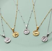 Ketting Zodiac - Goudkleurig - 55 cm - Sterrenbeeld Waterman