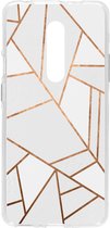 Design Backcover OnePlus 7 Pro hoesje - Grafisch Wit / Koper