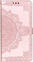 Mandala Booktype Motorola Moto G7 Play hoesje - Lichtroze