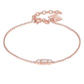 Twice As Nice Armband in rosé zilver, zirkonia baguette, 2 ronde zirkonia  16 cm+3 cm