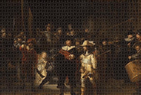 Montre de nuit puzzle, Casse-tête Rembrandt, Puzzle 1500 pièces, Puzzle  adultes