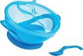 Nuby Kom Met Zuigring, Lepel En Deksel 20 Cm Blauw 6m+ 3-delig