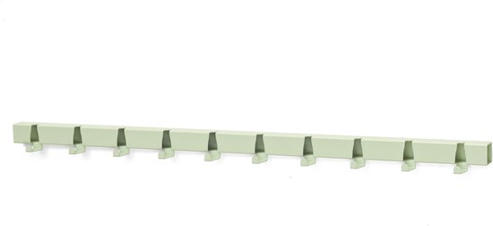 Vij5 - Coatrack By The Meter - metalen design kapstok met 10 haken - RAL6019 mint-groen