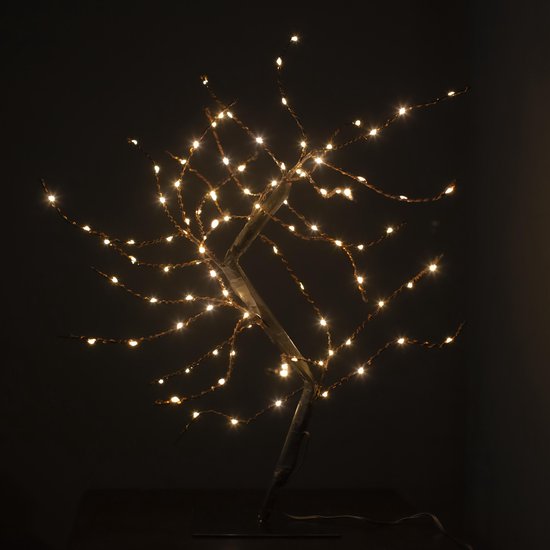 DRYEN Witte Berk Boom Lichten 18 Inch Ornament Boom, 24 Led Lichten Batterij Operated Tafel Middenstuk Twig Boom, Warm Wit Boom Lamp Kunstmatige Tak Boom