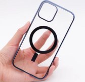 Elegante Hoesje met Magsafe voor iPhone 12 Pro Max - Blauw / Transparant