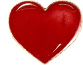 Épingle en émail d'un coeur rouge 2,6 x 2,4 cm