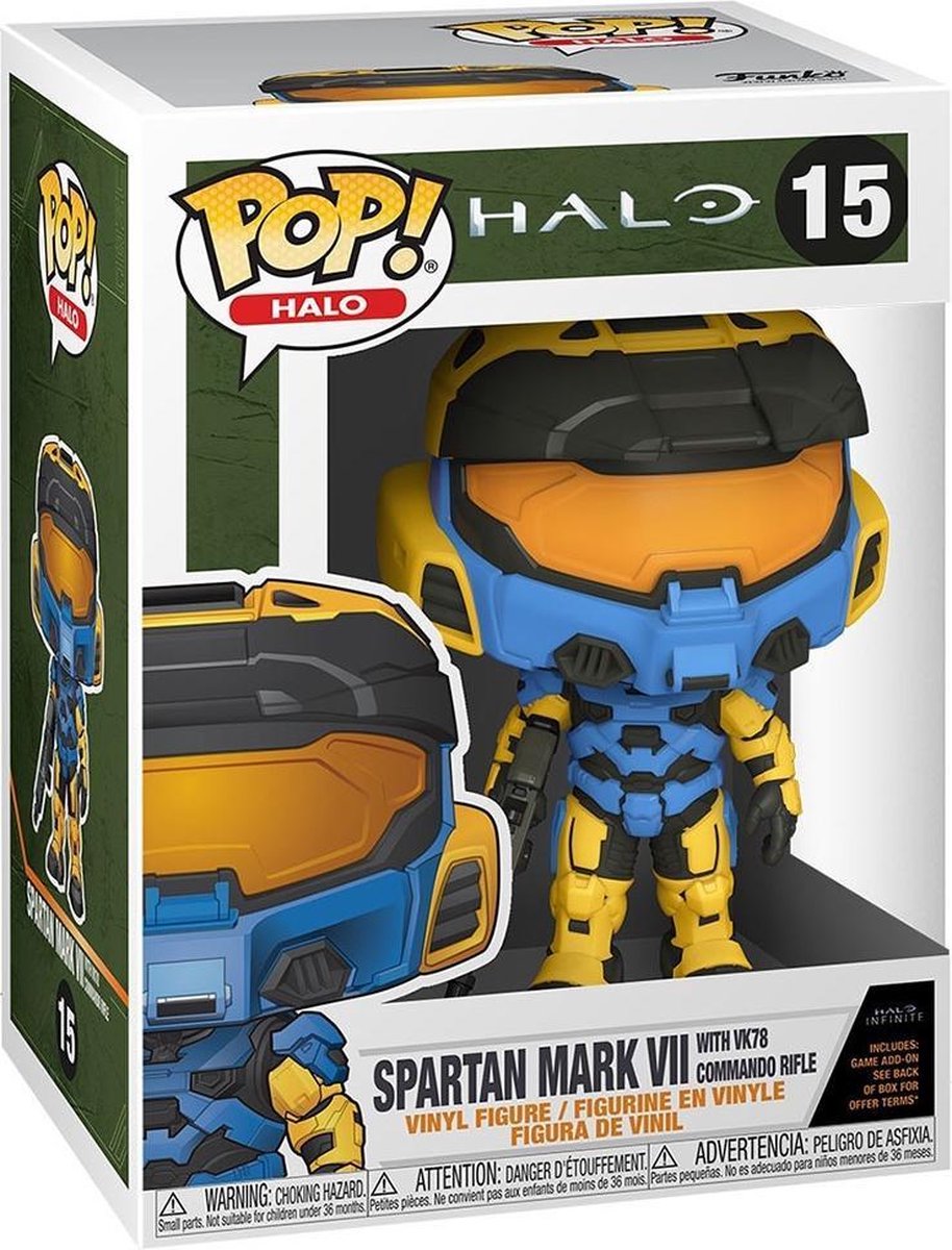 Funko Pop! Games: Halo - Spartan Mark VII with VK78 Commando Rifle (Blue) #15