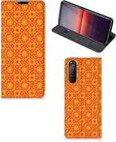 Telefoonhoesje Sony Xperia 5 II Wallet Case Batik Orange