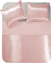 Y-NOT - Satijn uni - Dekbedovertrek - Polyester - Lits-jumeaux - 200x200/220 cm - Nude/Roze