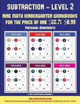 Preschool Worksheets (Kindergarten Subtraction/taking away Level 2)