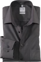 OLYMP Luxor comfort fit overhemd - antraciet grijs - Strijkvrij - Boordmaat: 42