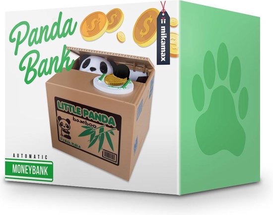 MikaMax Panda Spaarpot - Spaarpot - Stelende pandabank - Stimulans om te Sparen - Elektrische Spaarpot voor Dierenvrienden