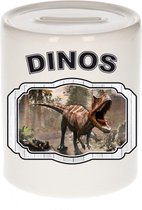Dieren liefhebber carnotaurus dinosaurus spaarpot  9 cm jongens en meisjes - keramiek - Cadeau spaarpotten dinosaurussen liefhebber