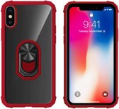 BackCover met Ring - Telefoonhoesje - Hoesje voor Apple iPhone Xr Transparant - Rood