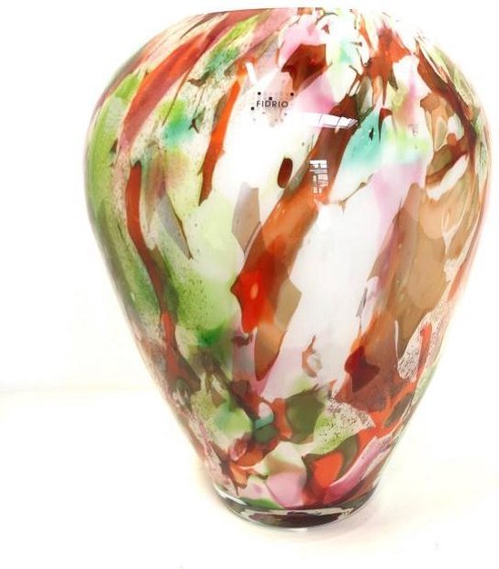 Design vaas Alore - Fidrio MIXED COLOURS - glas, mondgeblazen bloemenvaas - hoogte 33 cm