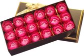 18 Stuks Zeep Rozen in Geschenkdoos – Roze Ombre – Cadeau voor Moederdag