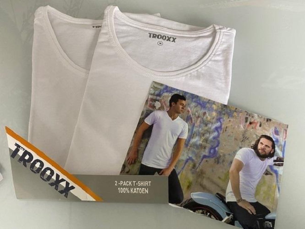 Trooxx T-shirt 2 -Pack -Round Neck - White - S