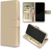 HB Hoesje Geschikt voor Samsung Galaxy S21 Ultra Goud - Portemonnee Book Case - Kaarthouder & Magneetlipje